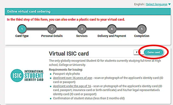 How do I order a student card?