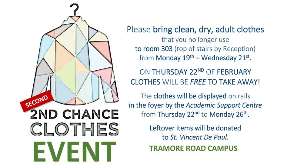 Cork College of FET, Tramore Road Campus, SECOND Second Chance Clothing Event