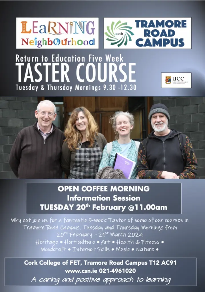 Cork College of FET, Tramore Road Campus, Taster course coffee morning