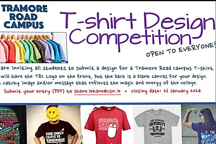 Cork College of FET, Tramore Road Campus, TRC t-shirt design competition