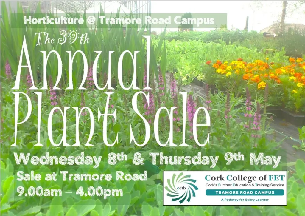 Horticulture Course Plant Sale: Wednesday 8th and Thursday 9th of May